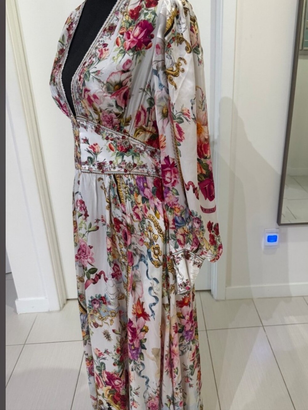 Camilla White Maxi Dress with Pink Floral Print - Picture 6 of 6